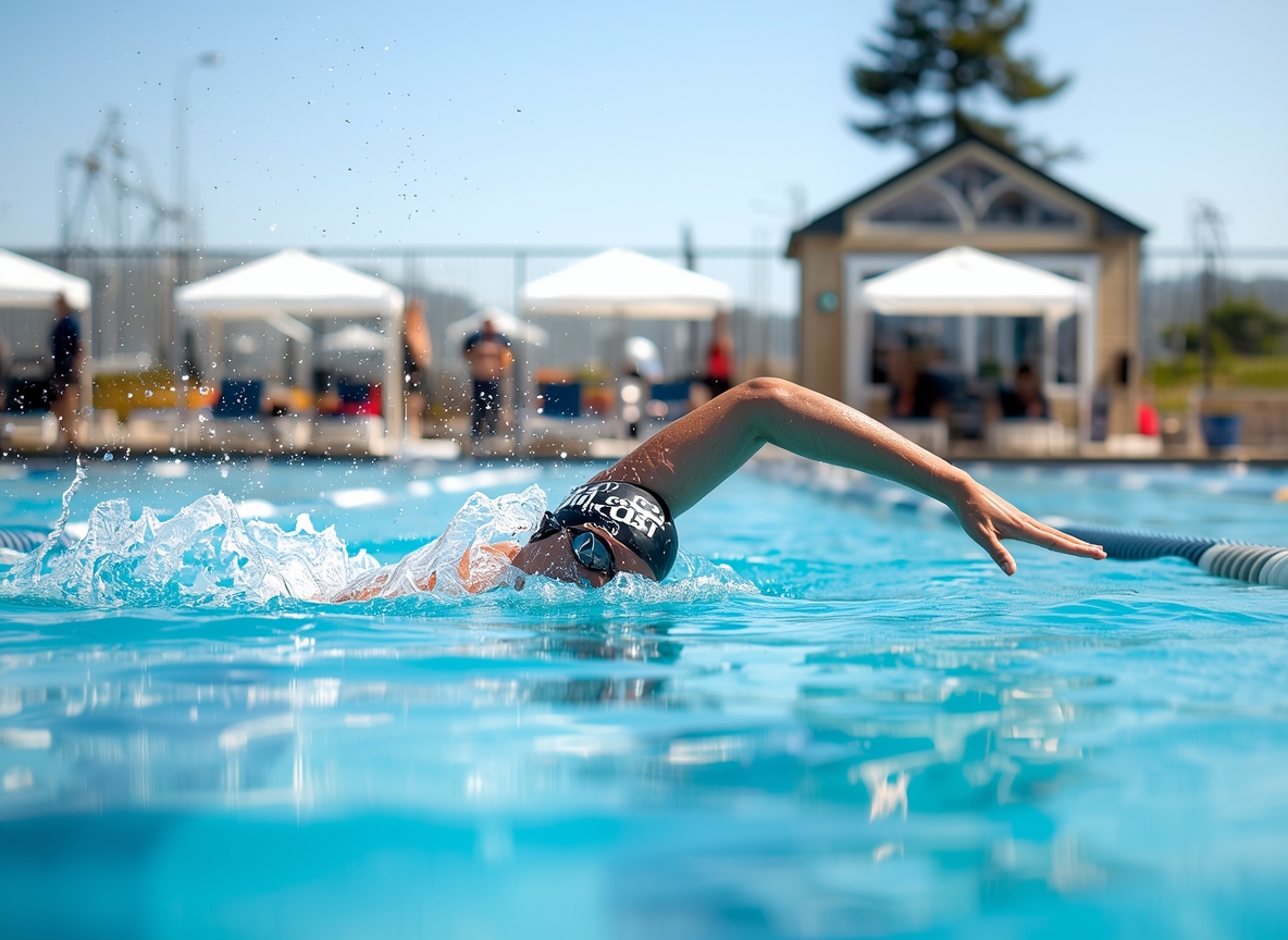 Stylised swimmer glide illustration for Vorthralxim